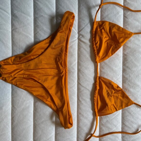 JADE Swim Orange Sheen Bikini - Picture 2 of 5